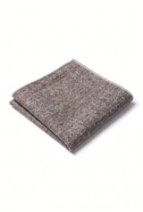 Men’s Brown Tweed Wool Blend Pocket Square