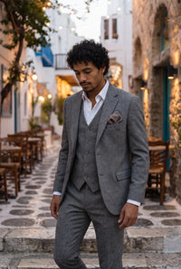 Men’s Brown Tweed Wool Blend Pocket Square