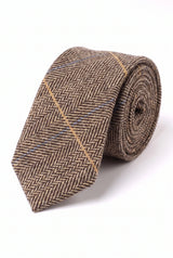 Men’s Brown Wool Blend Tweed Tie