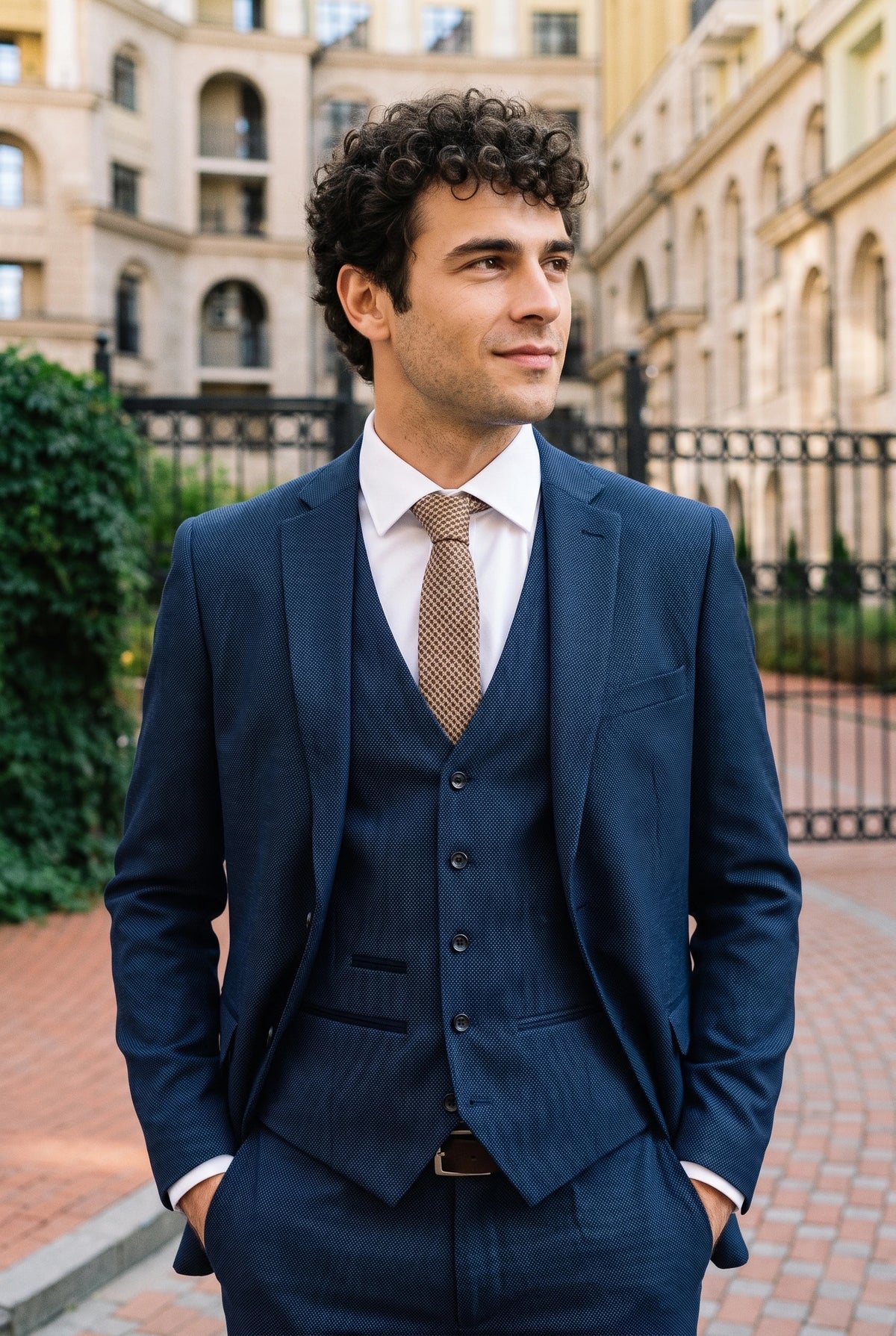Men’s Brown Wool Blend Tweed Tie