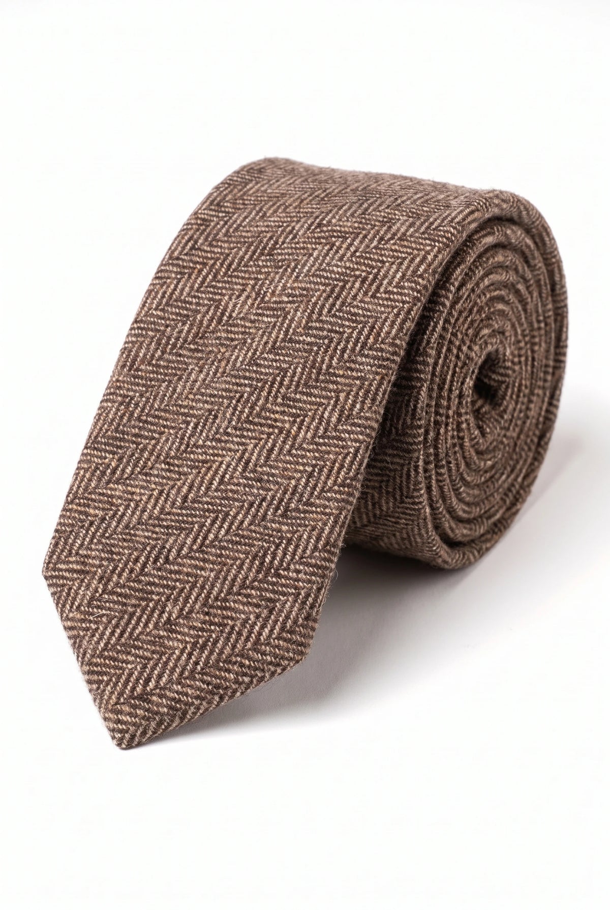 Men’s Brown Wool Blend Tweed Tie