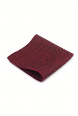Men’s Burgundy Tweed Wool Blend Pocket Square