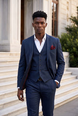 Men’s Burgundy Tweed Wool Blend Pocket Square