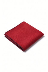 Men’s Burgundy Tweed Wool Blend Pocket Square