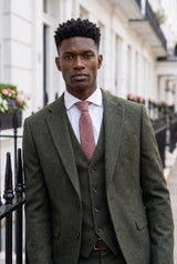 Men’s Burgundy Wool Blend Tweed Tie
