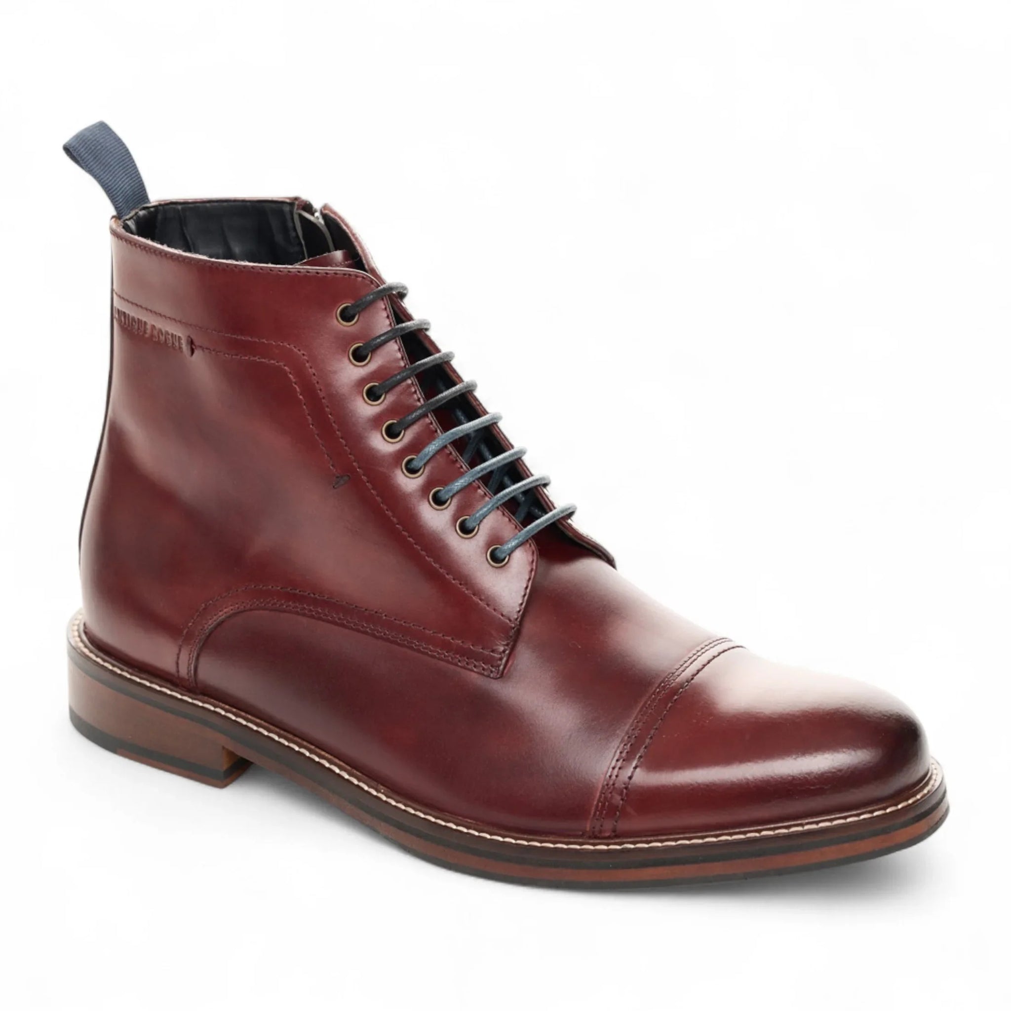 Men's Capped Balmoral Burgundy Leather Ankle Boots