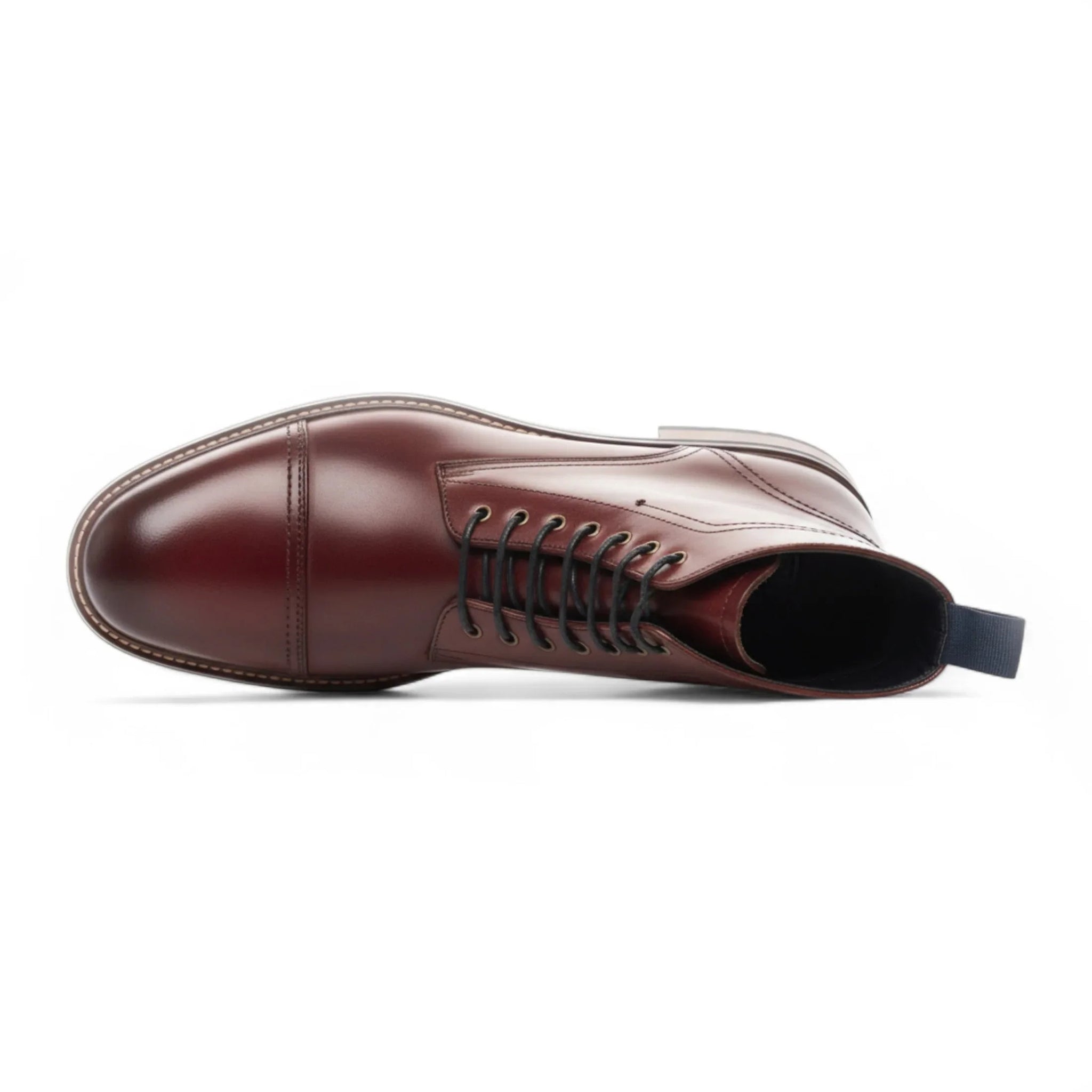 Men's Capped Balmoral Burgundy Leather Ankle Boots