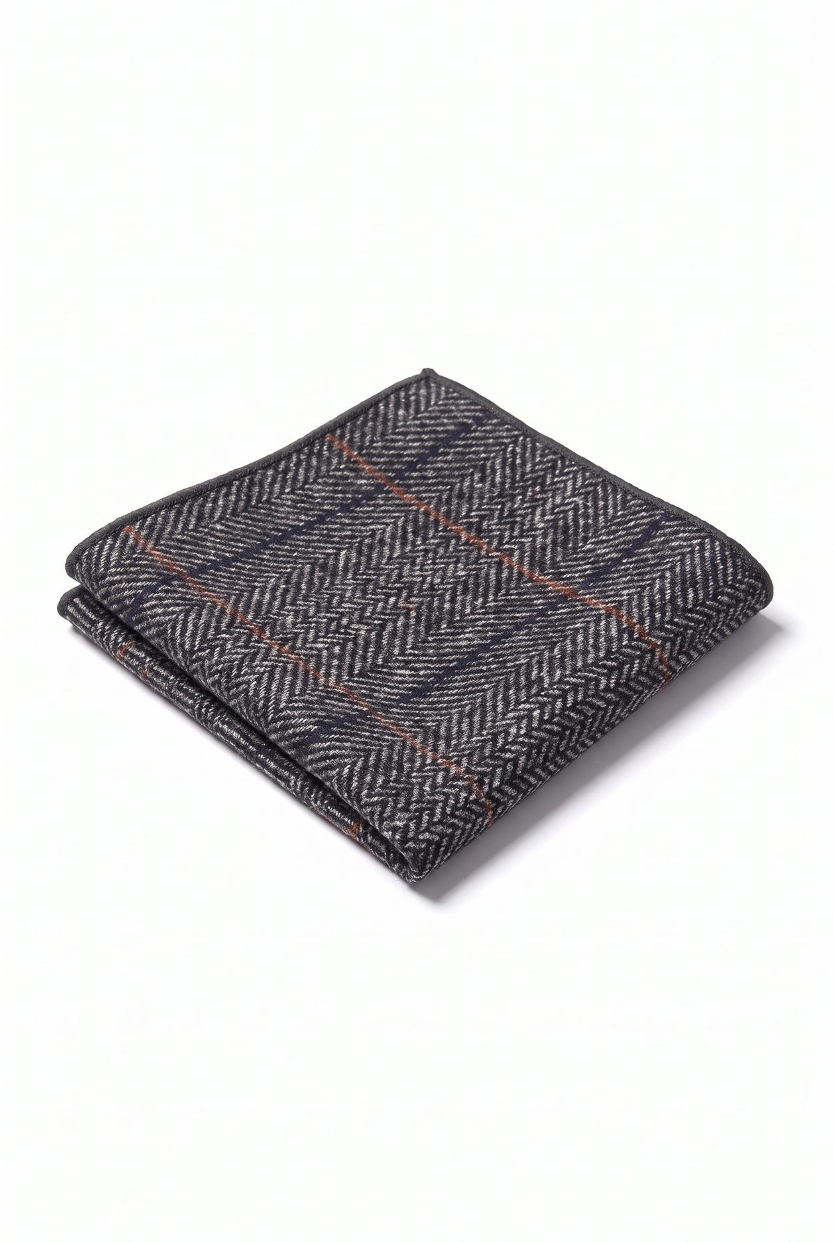 Men’s Charcoal Tweed Wool Blend Pocket Square
