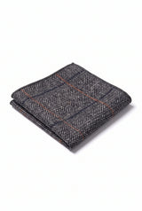 Men’s Charcoal Tweed Wool Blend Pocket Square