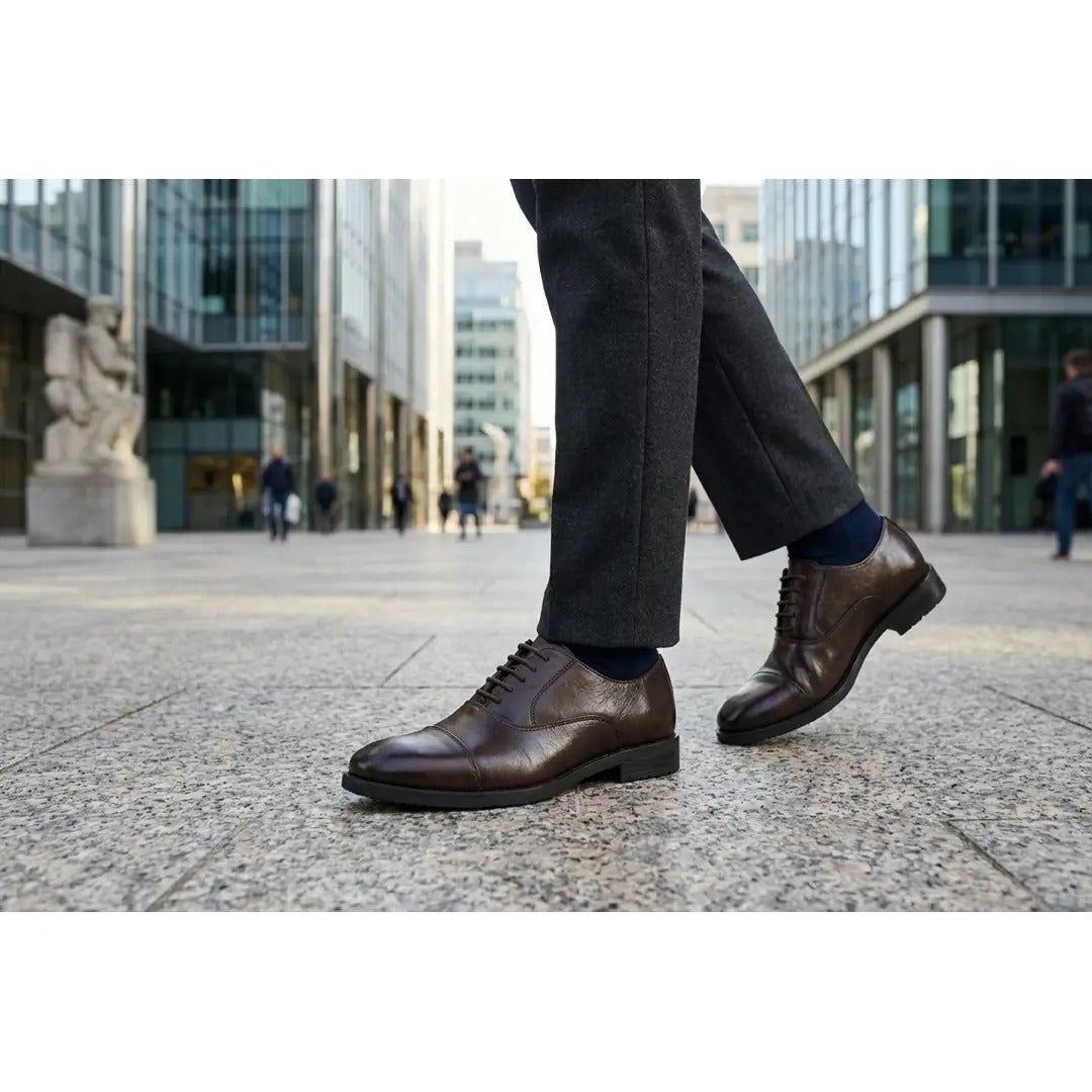 Men's Classic Cap-Toe Oxford Lace-Up Shoes