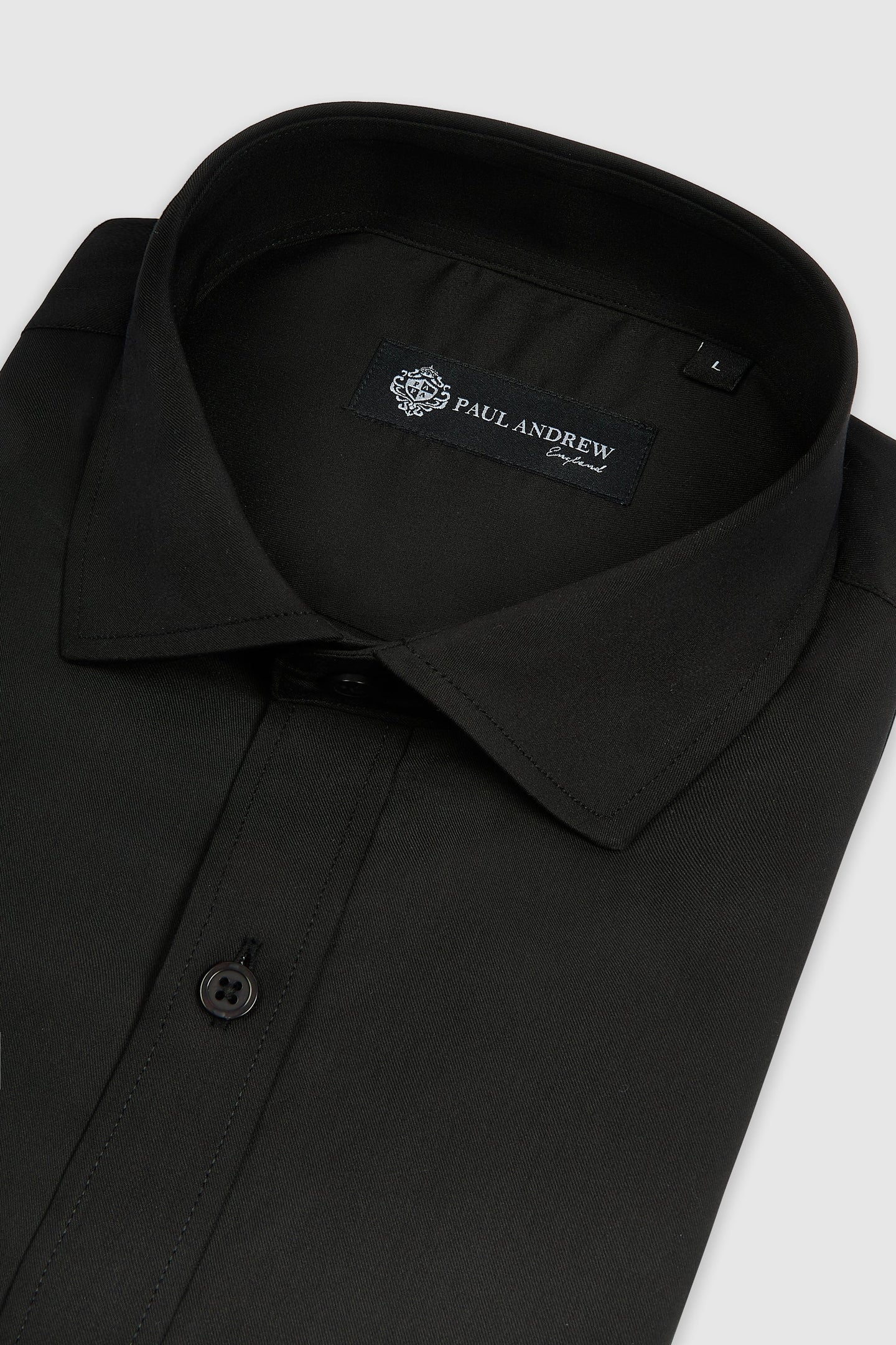 Men's Classic Double Cuff Cutaway Collar Dress Shirt - Black