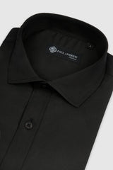 Men's Classic Double Cuff Cutaway Collar Dress Shirt - Black