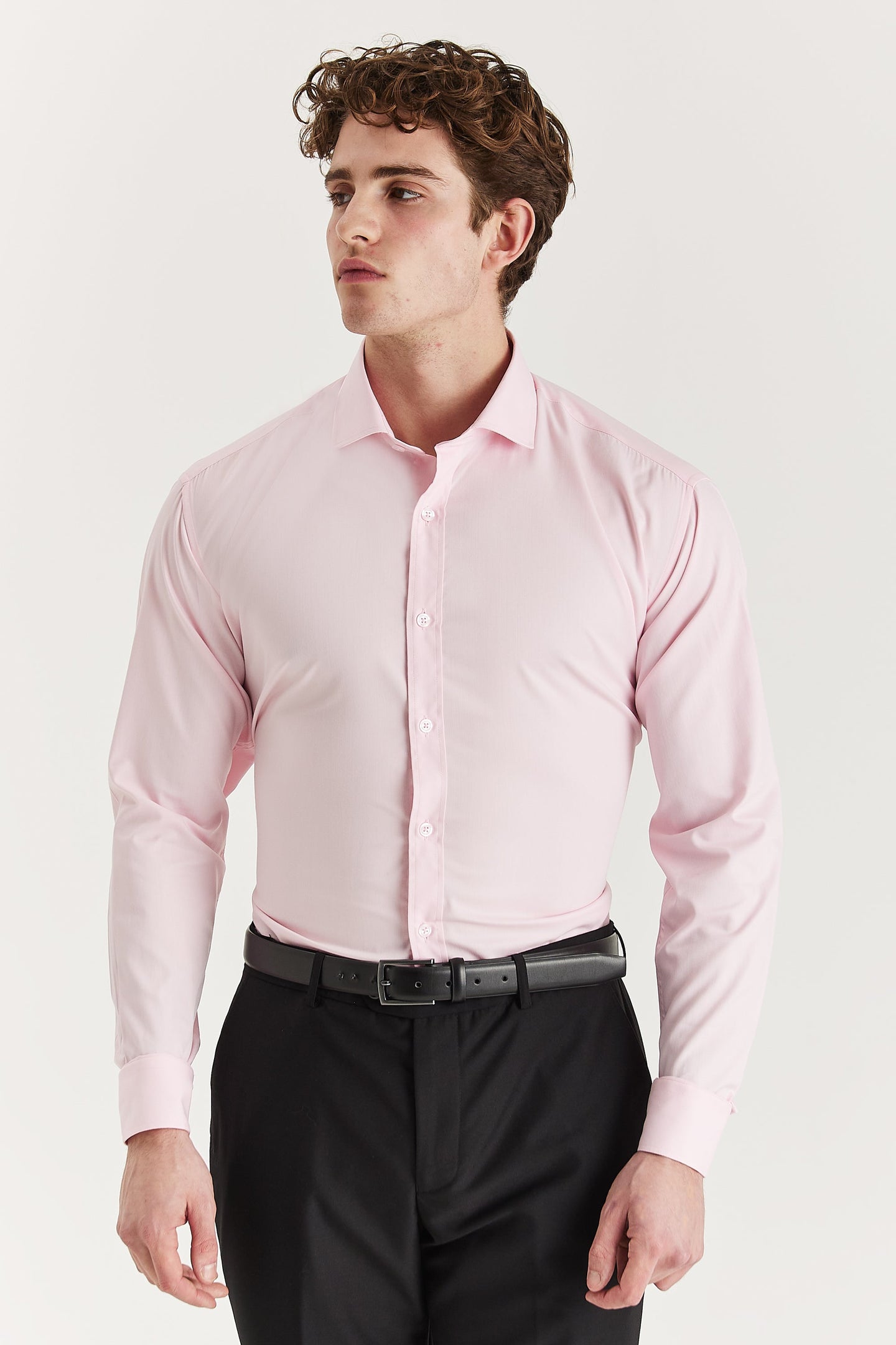 Men's Classic Double Cuff Cutaway Collar Dress Shirt - Pink