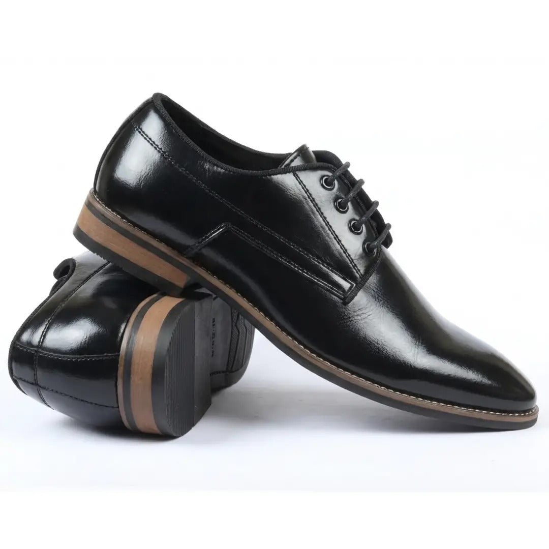 Men's Classic Plain Toe Lace-Up Derby Shoes