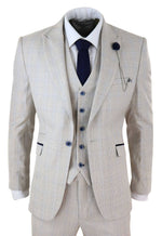 Mens Cream 3 Piece Wedding Suit - Cavani Caridi