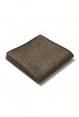 Men’s Dark Brown Tweed Wool Blend Pocket Square