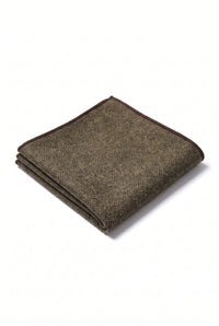 Men’s Dark Brown Tweed Wool Blend Pocket Square