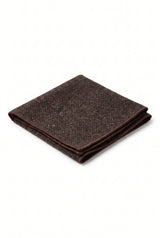 Men’s Dark Brown Tweed Wool Blend Pocket Square