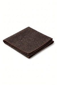 Men’s Dark Brown Tweed Wool Blend Pocket Square