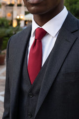 Men’s Dark Red Slim Solid Tie