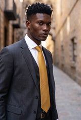 Men’s Gold Slim Solid Colour Tie