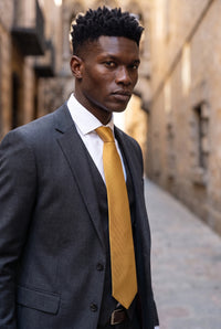 Men’s Gold Slim Solid Colour Tie