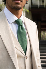 Men’s Green Suede-Finish Tie