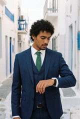 Men’s Green Suede-Finish Tie
