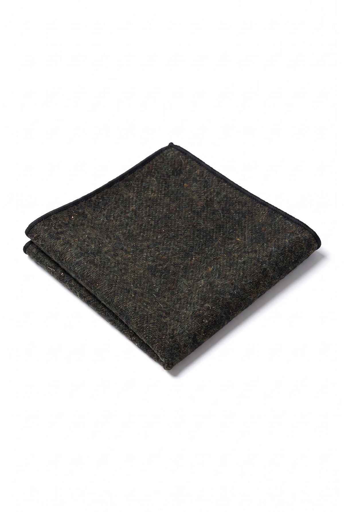 Men’s Green Tweed Wool Blend Pocket Square