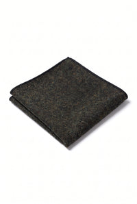 Men’s Green Tweed Wool Blend Pocket Square