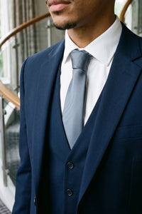 Men’s Grey Slim 6cm Solid Colour Tie