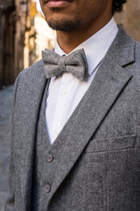 Men’s Grey Tweed Bow Tie