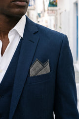 Men’s Grey Tweed Pocket Square