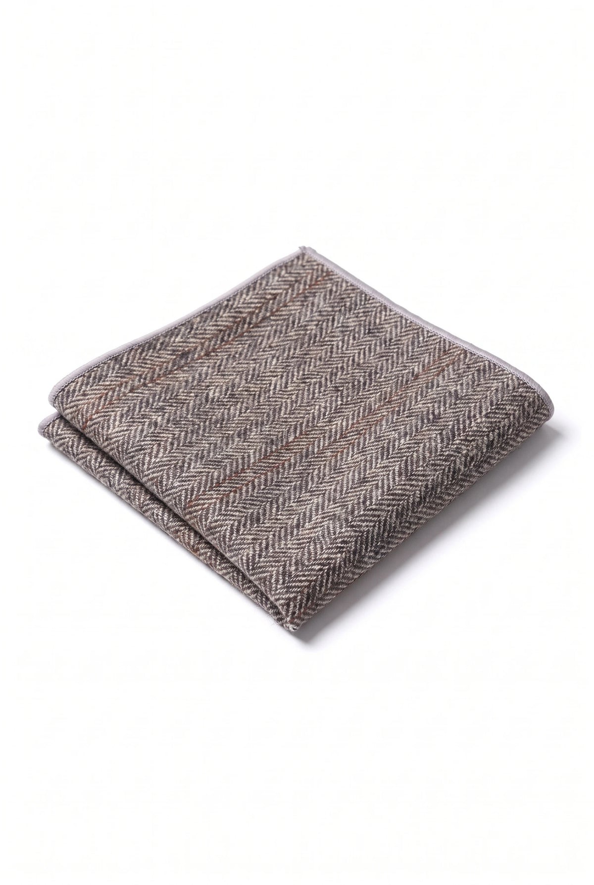 Men’s Grey Tweed Wool Blend Pocket Square