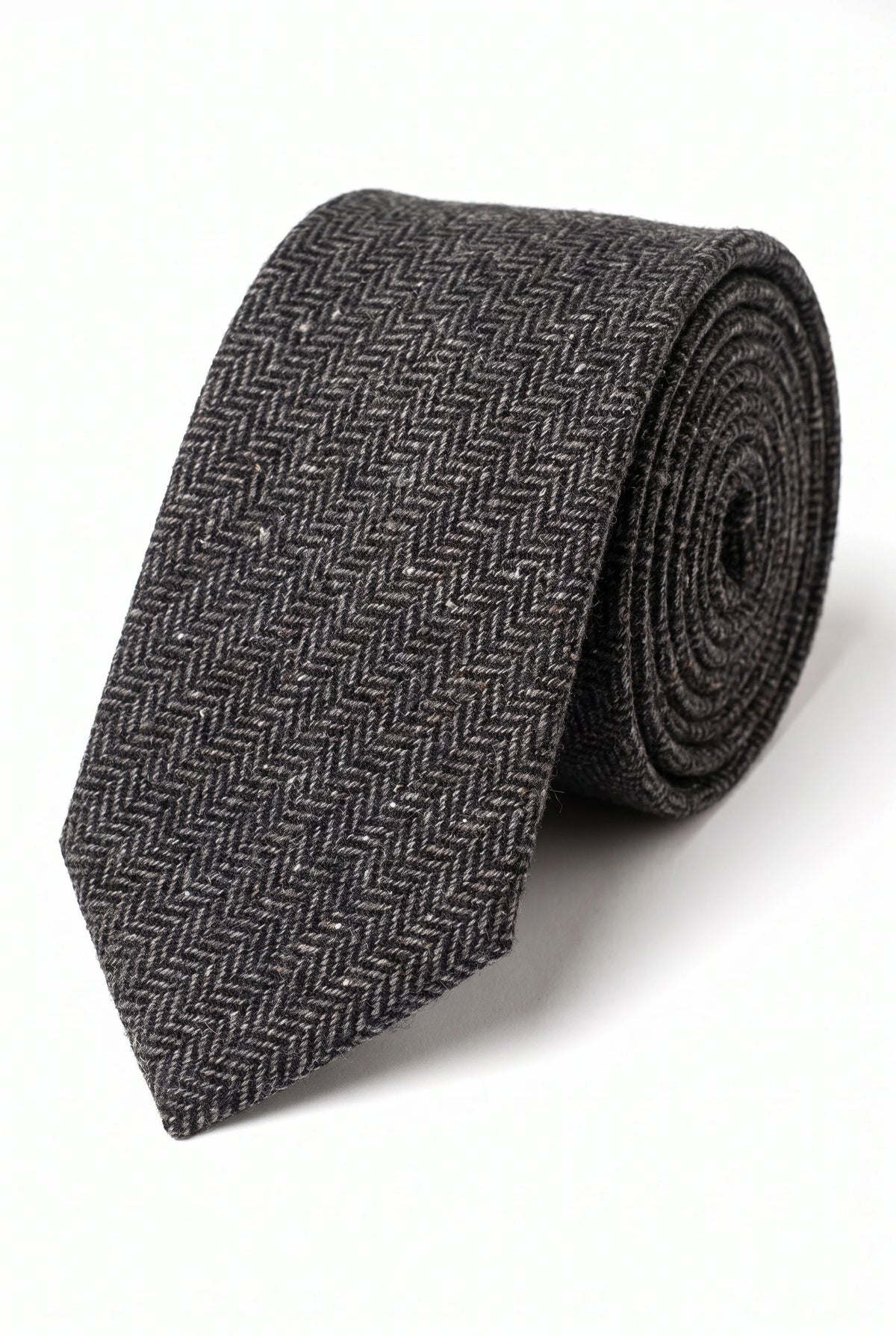 Men’s Grey Wool Blend Tweed Tie