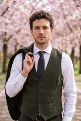 Men’s Grey Wool Blend Tweed Tie