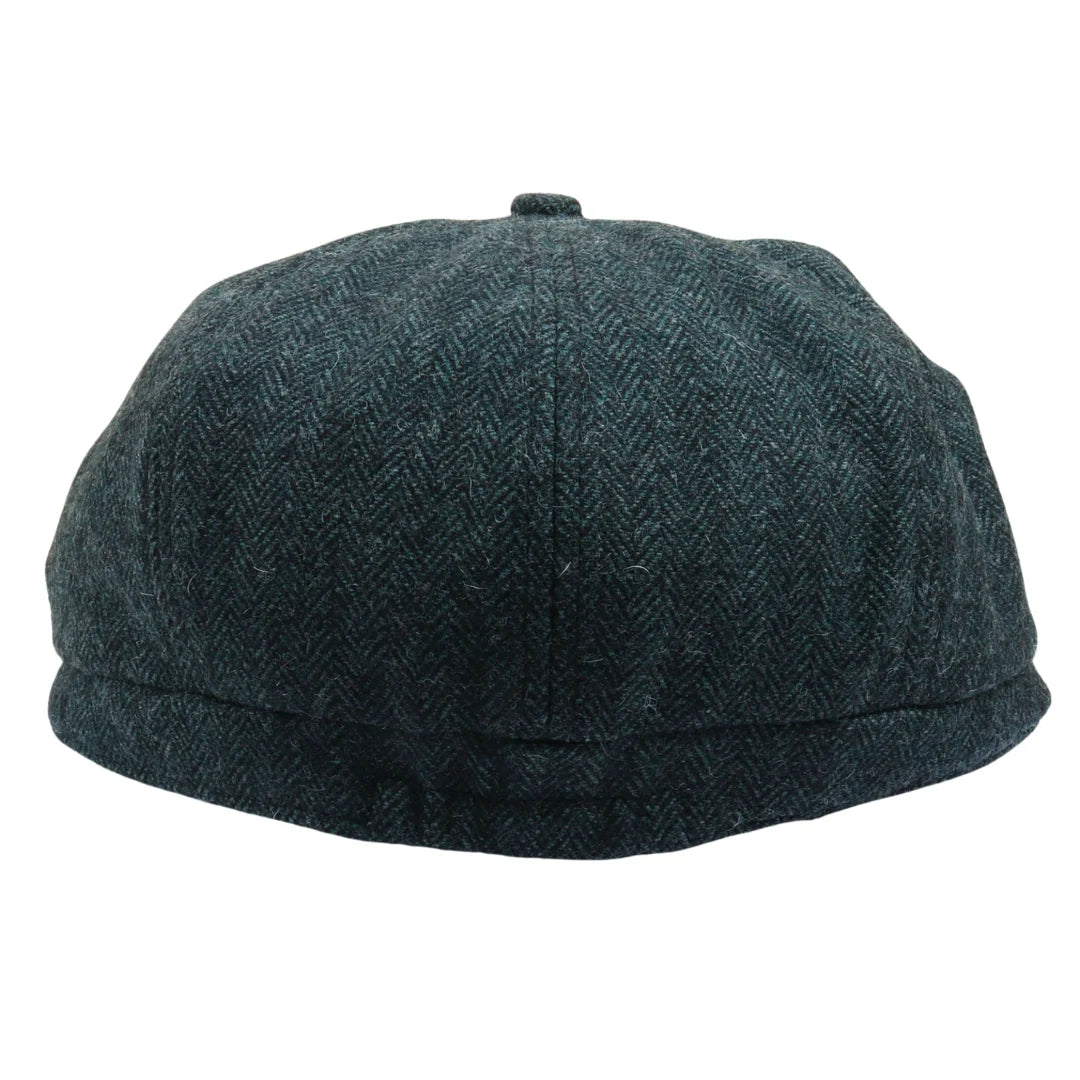 Men's Herringbone Newsboy Classic Flat Cap - Olive