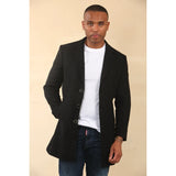 Men's Hooded Wool Blend Classic Overcoat