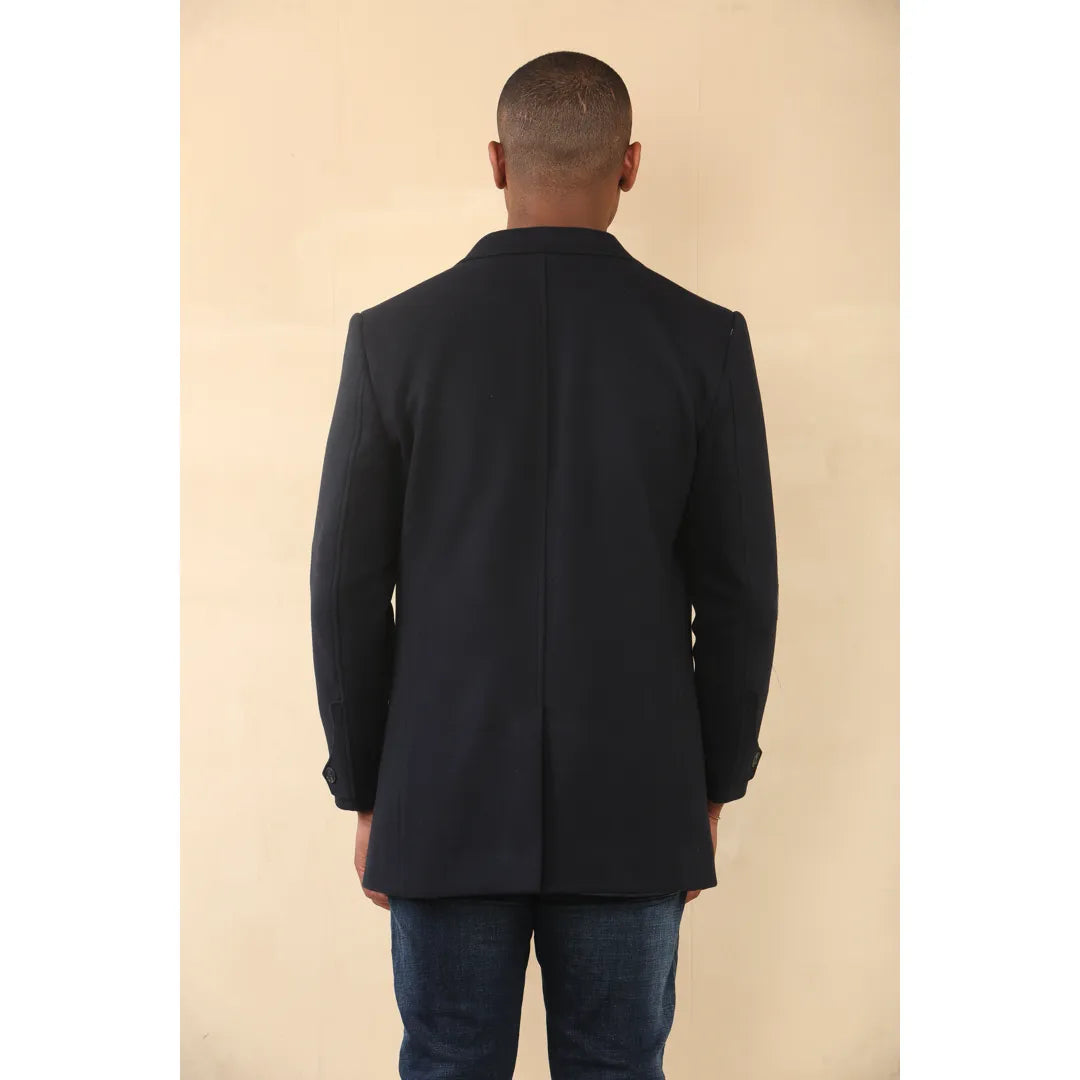 Men's Hooded Wool Blend Classic Overcoat