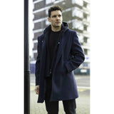 Men's Hooded Wool Blend Classic Overcoat