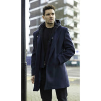 Men's Hooded Wool Blend Classic Overcoat
