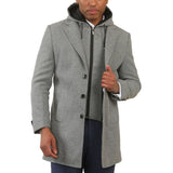 Men's Hooded Wool Blend Classic Overcoat