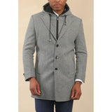 Men's Hooded Wool Blend Classic Overcoat