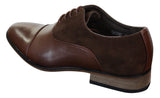 Mens Italian Leather & Suede Laced Smart Casual Brown Navy Black Designer Shoes