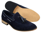Mens Italian Slip On Driving Shoes Loafers Tassle Suede Leather Blue Black Brown