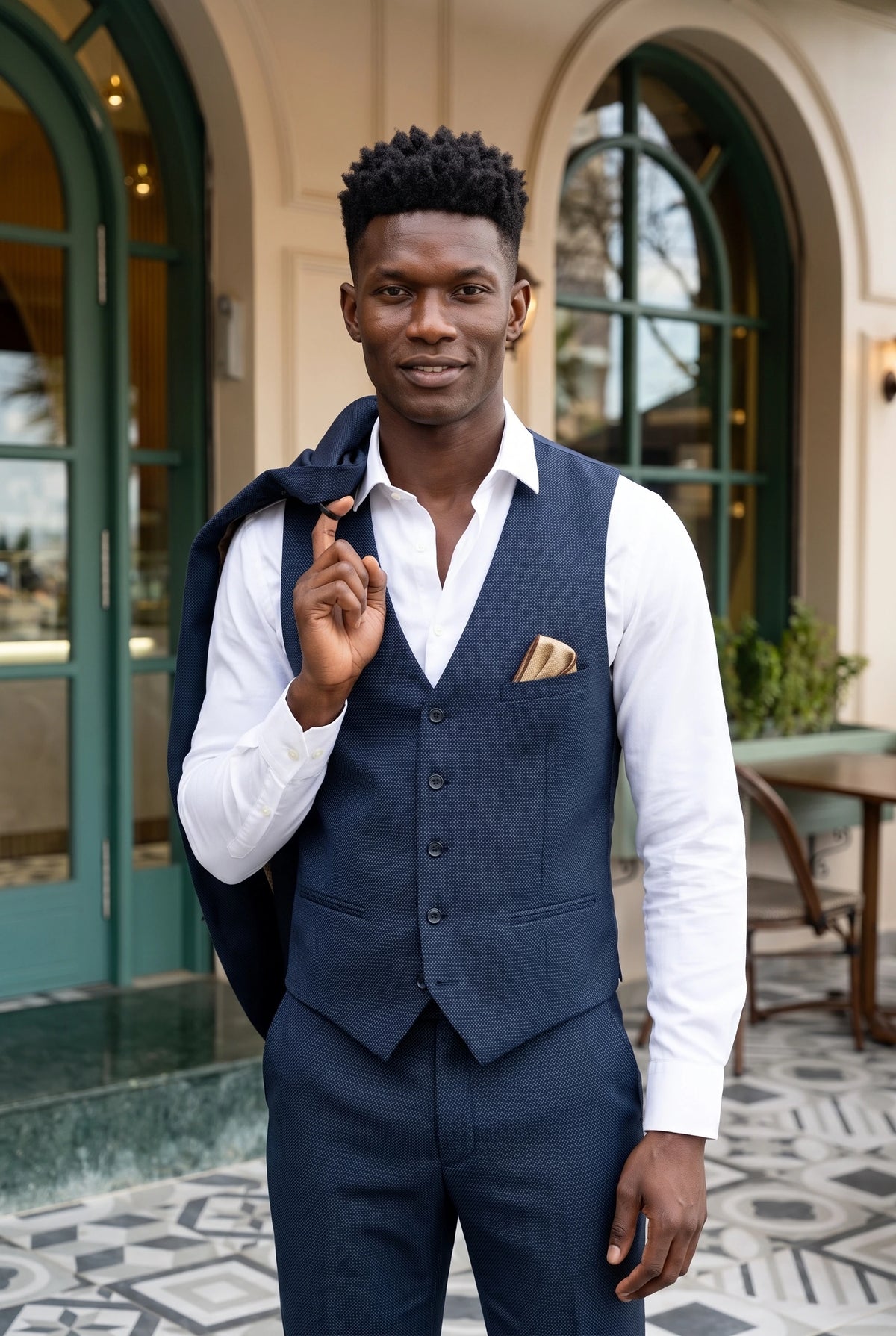 Men’s Khaki Tweed Pocket Square