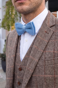 Men’s Light Blue Knitted Bow Tie