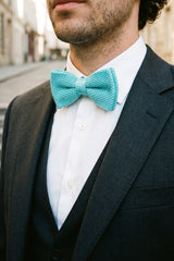 Men’s Light Blue Knitted Bow Tie