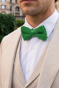 Men’s Light Green Knitted Bow Tie