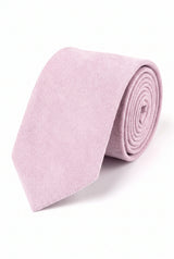 Men’s Light Pink Suede-Finish Tie